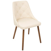 LumiSource Giovanni Chair | Mid-Century Modern Cream Walnut | Kitchen & Dining Accent Chair | 23.5 x 19 x 31.5 in | Model CH-GIOVWL-CR