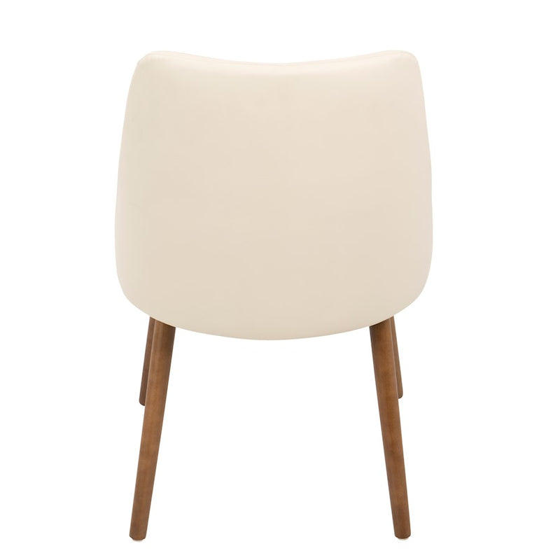 LumiSource Giovanni Chair | Mid-Century Modern Cream Walnut | Kitchen & Dining Accent Chair | 23.5 x 19 x 31.5 in | Model CH-GIOVWL-CR