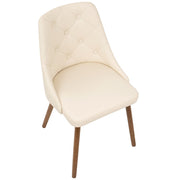 LumiSource Giovanni Chair | Mid-Century Modern Cream Walnut | Kitchen & Dining Accent Chair | 23.5 x 19 x 31.5 in | Model CH-GIOVWL-CR