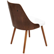 LumiSource Gianna Chair | Mid-Century Modern Walnut & White | Dining & Office Accent Chair | 22 x 19.25 x 31.25 in | Model CH-JY-GNNWL-W