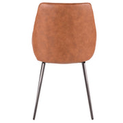 LumiSource Marche Two-Tone Chair Set of 2 | Brown PU and Grey Fabric with Black Metal Legs | Dining Room & Living Room Accent | Model CH-MARBK-BNGY2