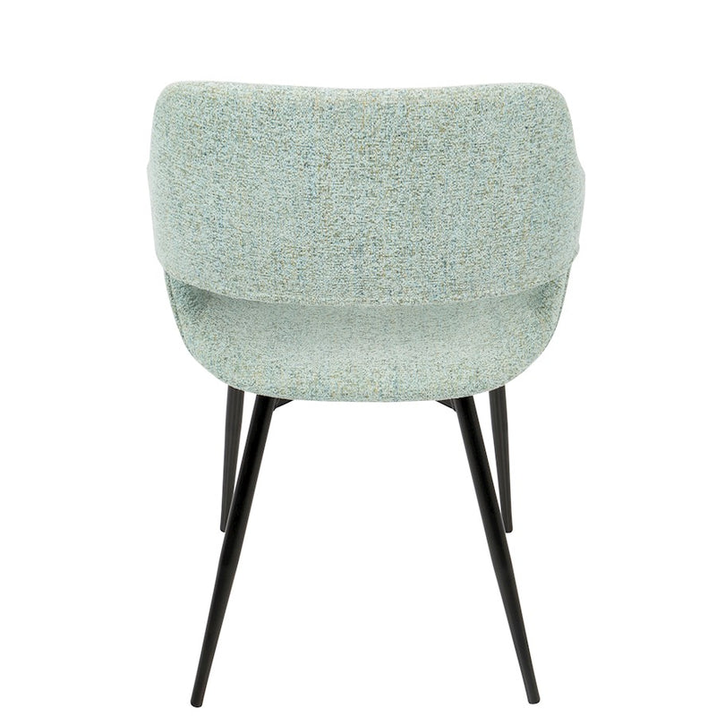 LumiSource Margarite Chair Set of 2 | Light Green Fabric and Black Metal Legs | Mid-Century Modern Dining & Accent Seating | Model CH-MARGBK-LGN2