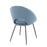 LumiSource Metro Chair, Set of 2, Black Steel/Blue Noise Fabric