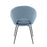 LumiSource Metro Chair, Set of 2, Black Steel/Blue Noise Fabric