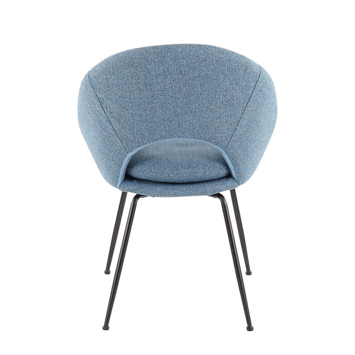 LumiSource Metro Chair, Set of 2, Black Steel/Blue Noise Fabric