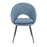 LumiSource Metro Chair, Set of 2, Black Steel/Blue Noise Fabric