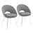 LumiSource Metro Chair, Set of 2 in Chrome/Grey Noise Fabric - CH-METROGY2