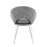 LumiSource Metro Chair, Set of 2 in Chrome/Grey Noise Fabric