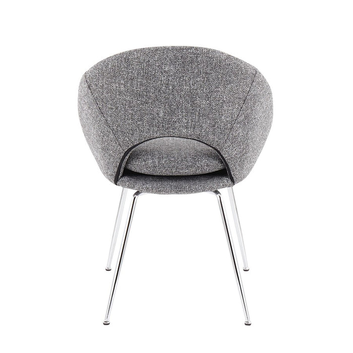 LumiSource Metro Chair, Set of 2 in Chrome/Grey Noise Fabric