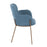 LumiSource Milan Chair, Set of 2, Antique Brass/Blue Noise
