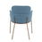 LumiSource Milan Chair, Set of 2, Antique Brass/Blue Noise