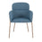 LumiSource Milan Chair, Set of 2, Antique Brass/Blue Noise
