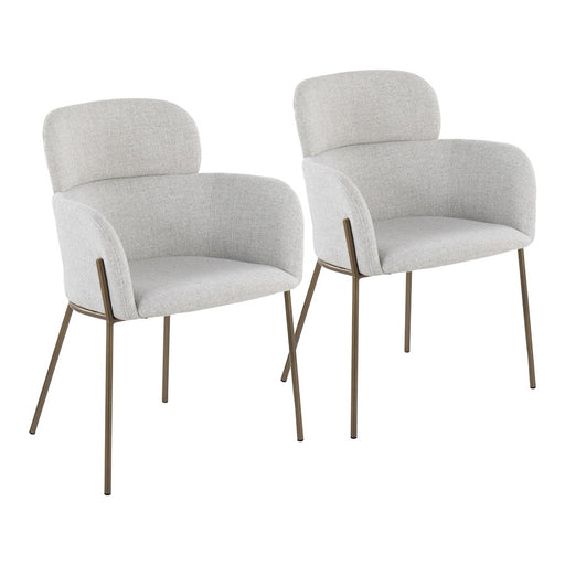 LumiSource Milan Chair, Set of 2, Antique Brass/Grey Noise - CH-MILANABNLGY2
