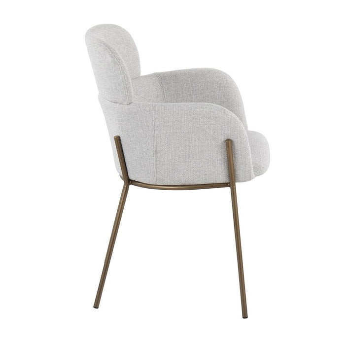 LumiSource Milan Chair, Set of 2, Antique Brass/Grey Noise