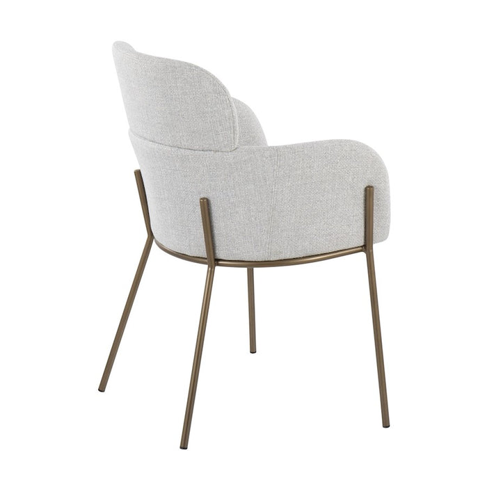 LumiSource Milan Chair, Set of 2, Antique Brass/Grey Noise