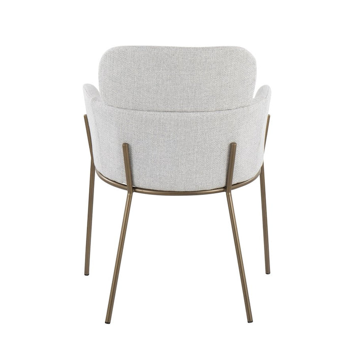 LumiSource Milan Chair, Set of 2, Antique Brass/Grey Noise