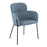 LumiSource Milan Chair, Set of 2, Black Metal/Blue Noise Fabric