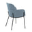 LumiSource Milan Chair, Set of 2, Black Metal/Blue Noise Fabric