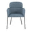 LumiSource Milan Chair, Set of 2, Black Metal/Blue Noise Fabric