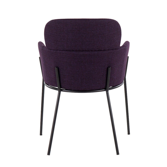 LumiSource Milan Chair, Set of 2, Black/PUrple Noise Fabric