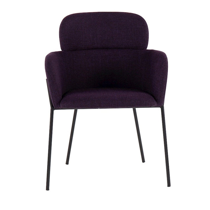 LumiSource Milan Chair, Set of 2, Black/PUrple Noise Fabric