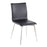 LumiSource Mason Chair, Set of 2, Brushed Steel/Black