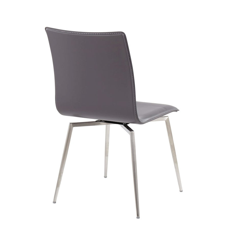 LumiSource Mason Chair, Set of 2, Brushed Steel/Grey