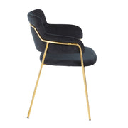 LumiSource Napoli Chair Set of 2 | Gold Metal and Black Velvet | Dining Room & Living Room Accent Chairs | 23 x 22 x 31 in | Model CH-NAPOLIAUVBK2