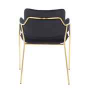 LumiSource Napoli Chair Set of 2 | Gold Metal and Black Velvet | Dining Room & Living Room Accent Chairs | 23 x 22 x 31 in | Model CH-NAPOLIAUVBK2