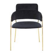 LumiSource Napoli Chair Set of 2 | Gold Metal and Black Velvet | Dining Room & Living Room Accent Chairs | 23 x 22 x 31 in | Model CH-NAPOLIAUVBK2
