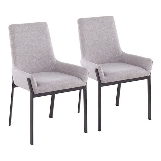 LumiSource Odessa Chair, Set of 2, Black Steel/Grey Fabric - CH-ODESSABKGY2