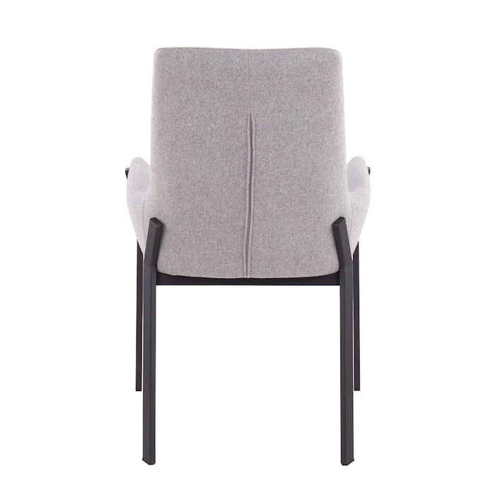 LumiSource Odessa Chair, Set of 2, Black Steel/Grey Fabric