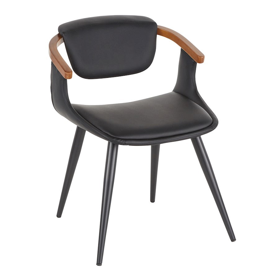 LumiSource Oracle Chair, Black Metal/Walnut Bamboo