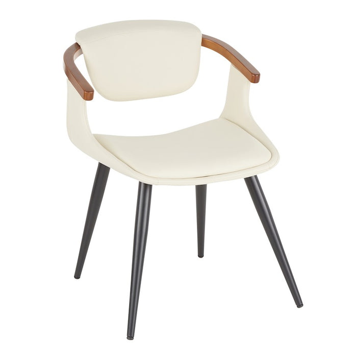 LumiSource Oracle Chair, Black Metal/Walnut Bamboo
