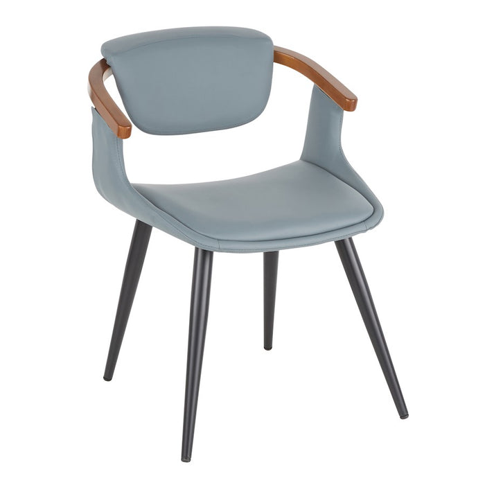 LumiSource Oracle Chair, Black Metal/Walnut Bamboo