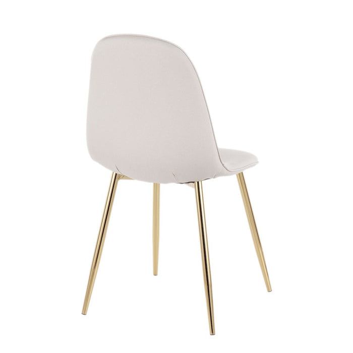 LumiSource Pebble Chair, Set of 2 in Gold Steel/Beige Fabric