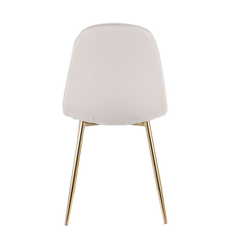 LumiSource Pebble Chair, Set of 2 in Gold Steel/Beige Fabric