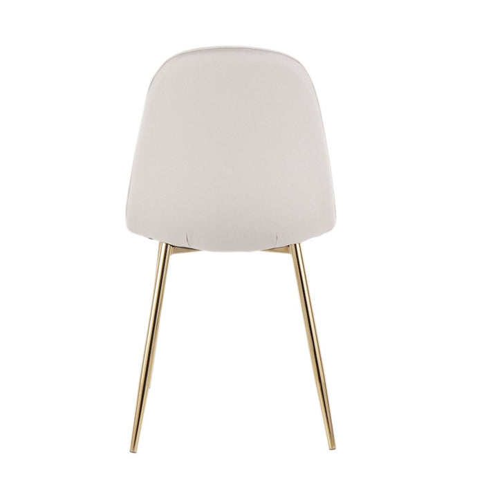 LumiSource Pebble Chair, Set of 2 in Gold Steel/Beige Fabric