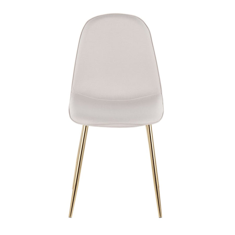 LumiSource Pebble Chair, Set of 2 in Gold Steel/Beige Fabric