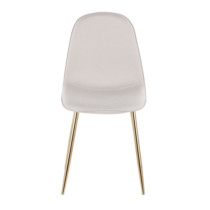 LumiSource Pebble Chair, Set of 2 in Gold Steel/Beige Fabric