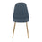 LumiSource Pebble Chair, Set of 2 in Gold Steel/Blue Fabric
