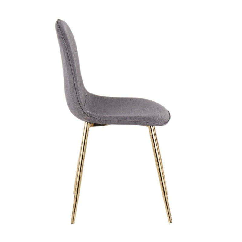 LumiSource Pebble Chair Set of 2 | Gold Steel and Charcoal Fabric | Living Room & Dining Room Accent Chairs | 18 x 21 x 35 in | Model CH-PEBBLEAUCHAR2