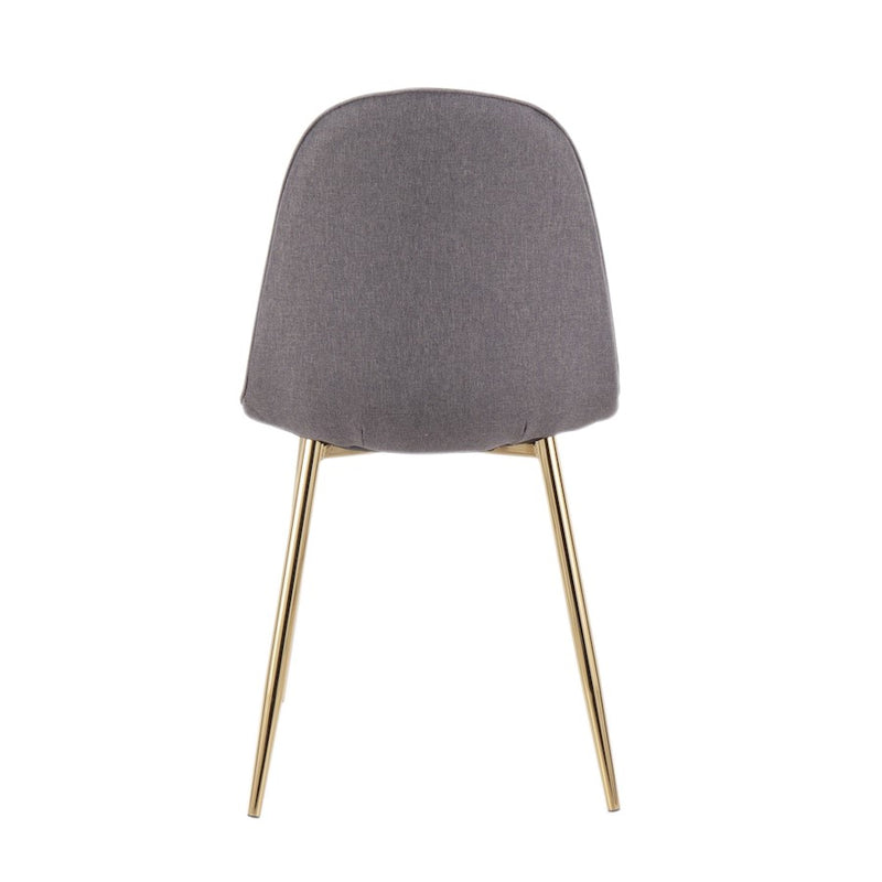 LumiSource Pebble Chair Set of 2 | Gold Steel and Charcoal Fabric | Living Room & Dining Room Accent Chairs | 18 x 21 x 35 in | Model CH-PEBBLEAUCHAR2