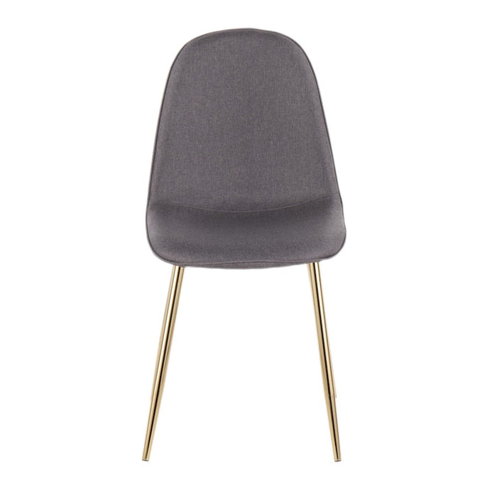 LumiSource Pebble Chair, Set of 2, Gold Steel/Charcoal Fabric
