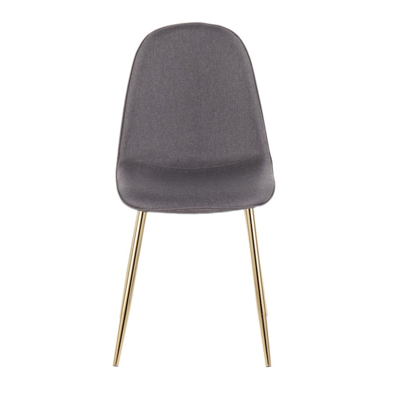 LumiSource Pebble Chair Set of 2 | Gold Steel and Charcoal Fabric | Living Room & Dining Room Accent Chairs | 18 x 21 x 35 in | Model CH-PEBBLEAUCHAR2
