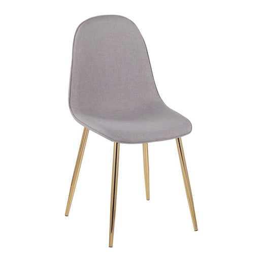 LumiSource Pebble Chair, Set of 2, Gold Steel/Light Grey