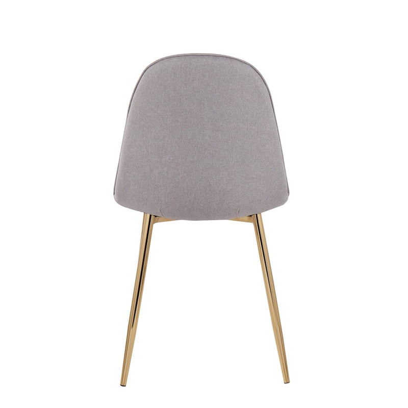 LumiSource Pebble Chair, Set of 2, Gold Steel/Light Grey
