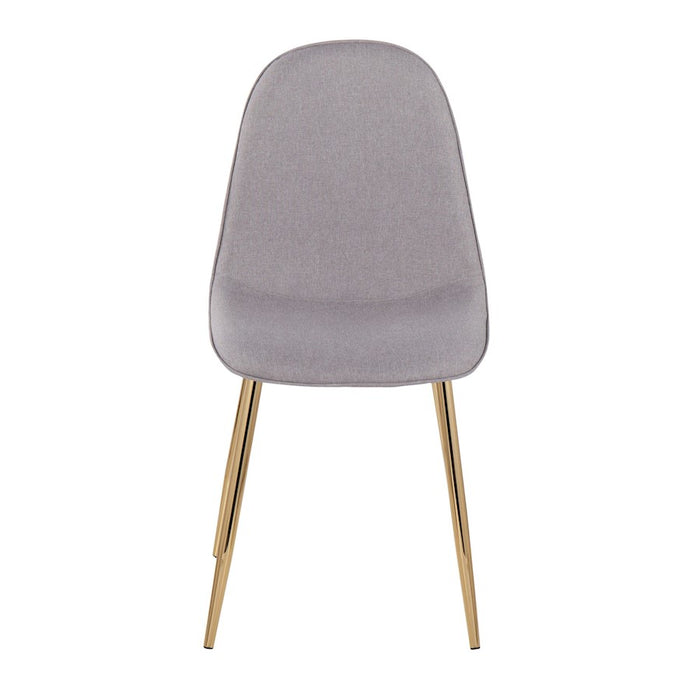 LumiSource Pebble Chair, Set of 2, Gold Steel/Light Grey