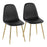 LumiSource Pebble Chair, Set of 2 in Gold Steel/Black PU - CH-PEBBLEAUPUBK2