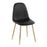 LumiSource Pebble Chair, Set of 2 in Gold Steel/Black PU